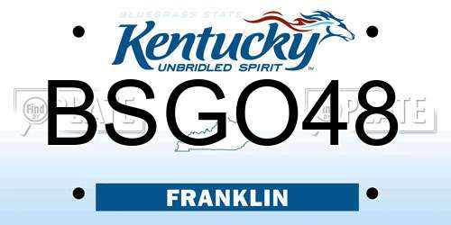 BSGO48 Kentucky License Plate