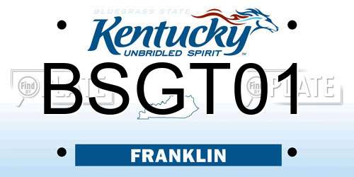BSGT01 Kentucky License Plate