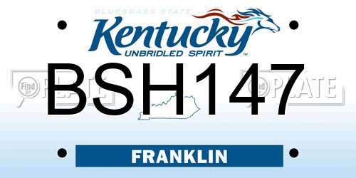 BSH147 Kentucky License Plate