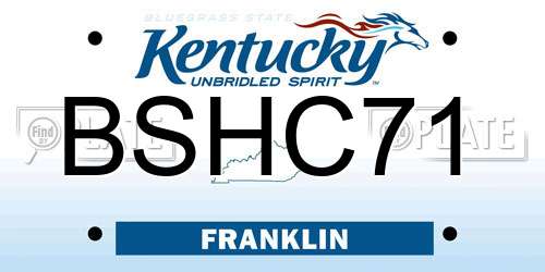 BSHC71 Kentucky License Plate