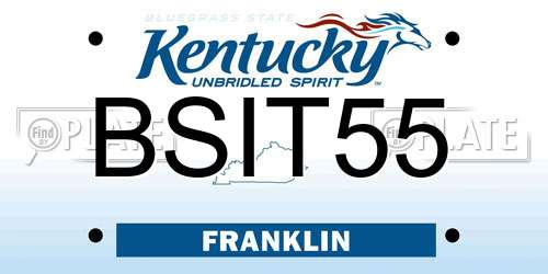 BSIT55 Kentucky License Plate