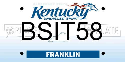 BSIT58 Kentucky License Plate