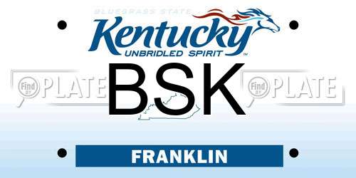 BSK Kentucky License Plate