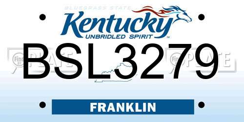 BSL3279 Kentucky License Plate