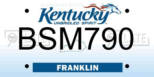 BSM790 Kentucky License Plate