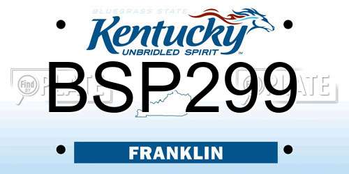 BSP299 Kentucky License Plate