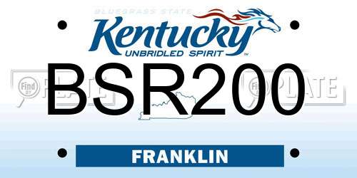 BSR200 Kentucky License Plate