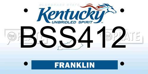BSS412 Kentucky License Plate