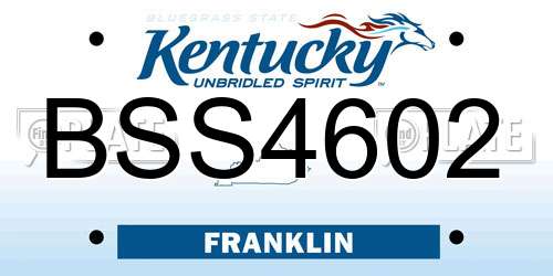 BSS4602 Kentucky License Plate