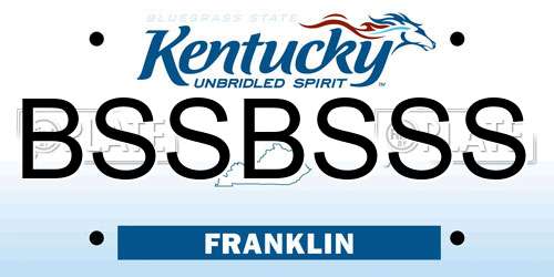 BSSBSSS Kentucky License Plate