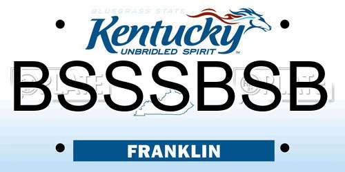 BSSSBSB Kentucky License Plate