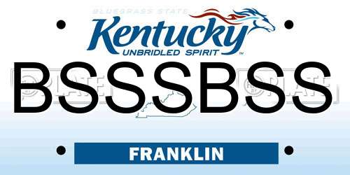 BSSSBSS Kentucky License Plate