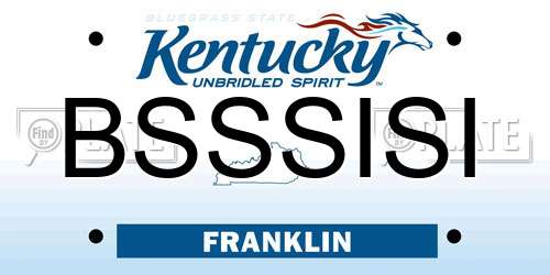 BSSSISI Kentucky License Plate