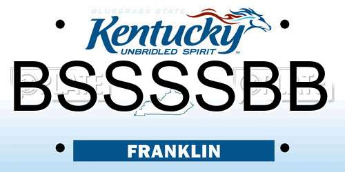 BSSSSBB Kentucky License Plate
