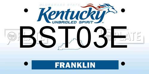 BST03E Kentucky License Plate