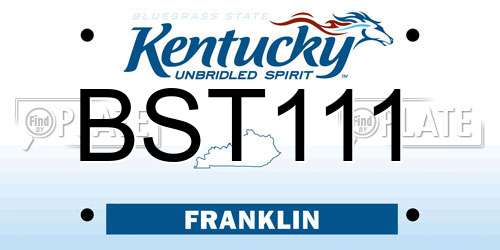 BST111 Kentucky License Plate