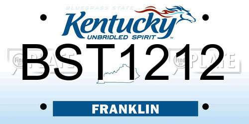 BST1212 Kentucky License Plate