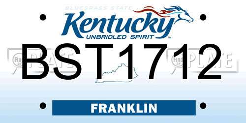 BST1712 Kentucky License Plate