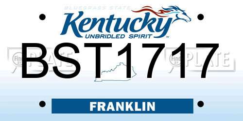 BST1717 Kentucky License Plate