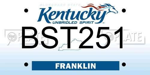 BST251 Kentucky License Plate