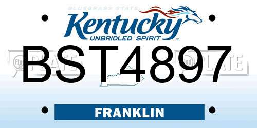 BST4897 Kentucky License Plate