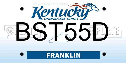 BST55D Kentucky License Plate