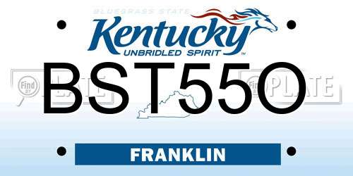BST55O Kentucky License Plate