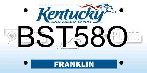 BST58O Kentucky License Plate