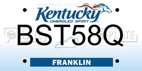 BST58Q Kentucky License Plate