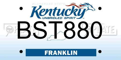 BST880 Kentucky License Plate