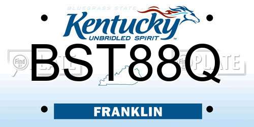 BST88Q Kentucky License Plate