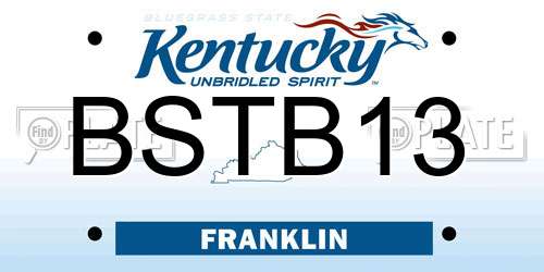 BSTB13 Kentucky License Plate