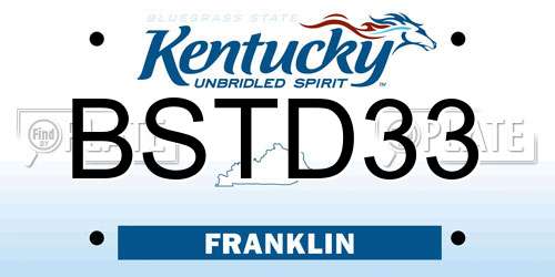 BSTD33 Kentucky License Plate