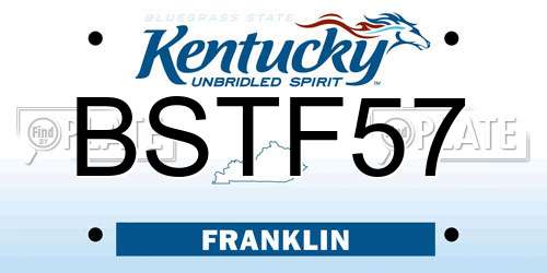 BSTF57 Kentucky License Plate