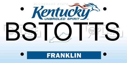 BSTOTTS Kentucky License Plate
