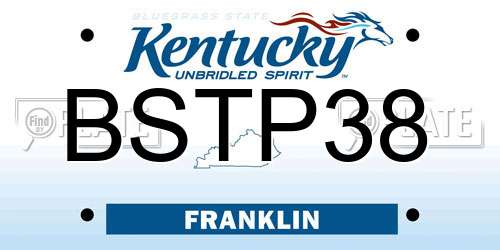 BSTP38 Kentucky License Plate