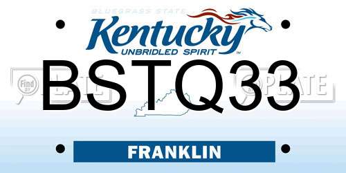 BSTQ33 Kentucky License Plate