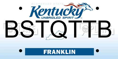 BSTQTTB Kentucky License Plate
