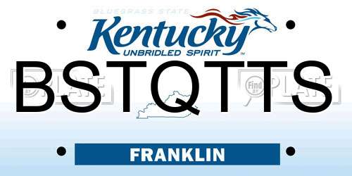 BSTQTTS Kentucky License Plate