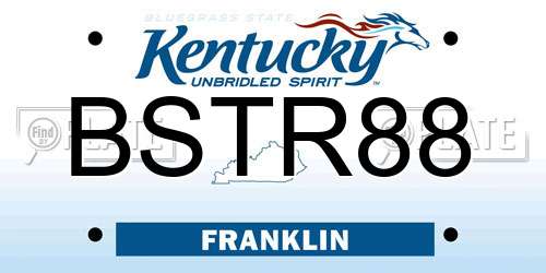 BSTR88 Kentucky License Plate