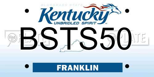 BSTS50 Kentucky License Plate