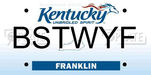 BSTWYF Kentucky License Plate