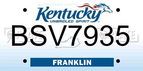 BSV7935 Kentucky License Plate