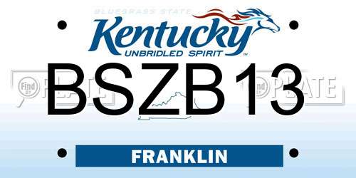 BSZB13 Kentucky License Plate