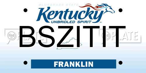 BSZITIT Kentucky License Plate