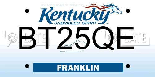 BT25QE Kentucky License Plate