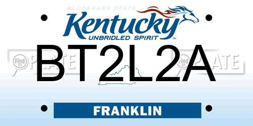 BT2L2A Kentucky License Plate