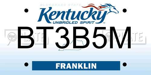 BT3B5M Kentucky License Plate