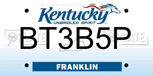 BT3B5P Kentucky License Plate