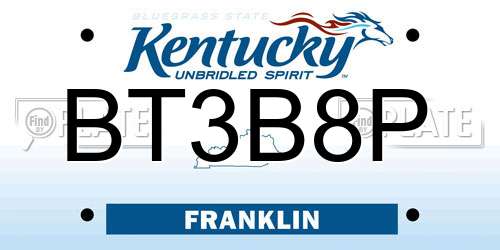 BT3B8P Kentucky License Plate